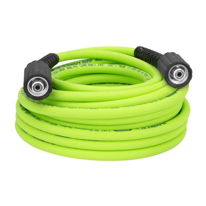 Flexzilla 1/4 in. x 50 ft. 3600 PSI Pressure Washer Hose with M22 Fittings - HFZPW36450M