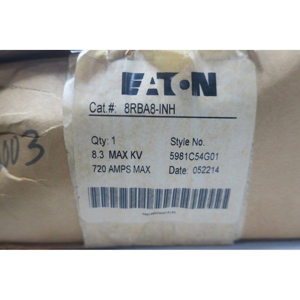 Eaton 720A AMP 8.3KV-AC MEDIUM VOLTAGE FUSE - 8RBA8-INH 5981C54G01