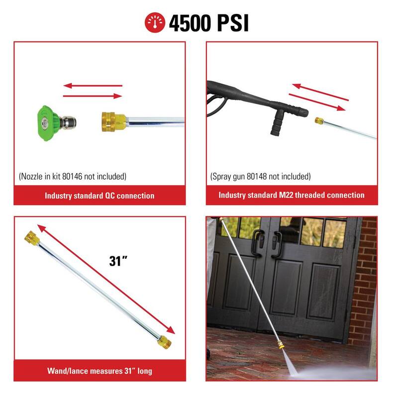 SIMPSON Universal 31 in. Pressure Washer Extension Spray Wand for Cold Water 4500 PSI Pressure Washers - 80479
