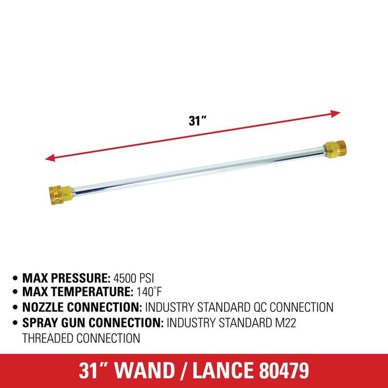 SIMPSON Universal 31 in. Pressure Washer Extension Spray Wand for Cold Water 4500 PSI Pressure Washers - 80479