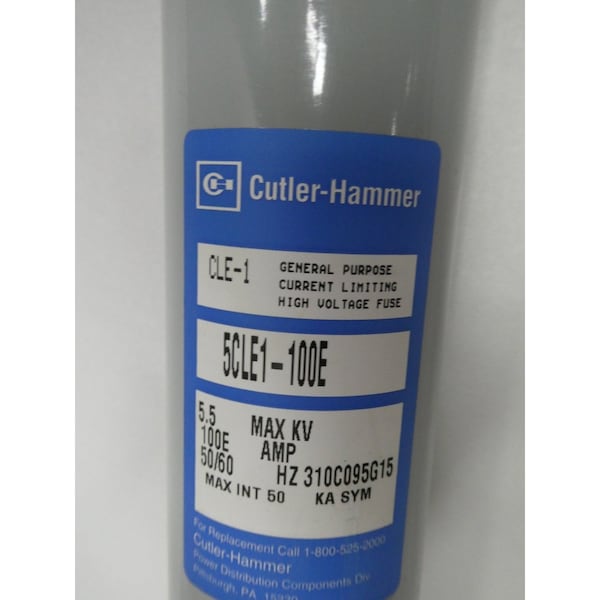 Eaton Cutler-Hammer CURRENT LIMITING HIGH VOLTAGE 100E AMP 5.5KV-AC MEDIUM VOLTAGE FUSE - 5CLE1-100E
