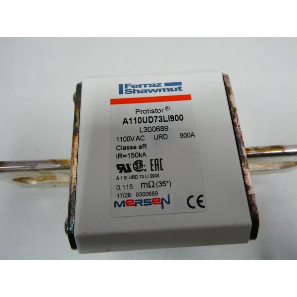 Ferraz Shawmut Fuse Link, A110 Series, 900A, 1100V AC - A110UD73LI900 L300689