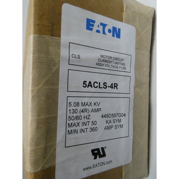 Eaton CURRENT LIMITING HIGH VOLTAGE 1304R AMP 5.08KV-AC MEDIUM VOLTAGE FUSE - 5ACLS-4R