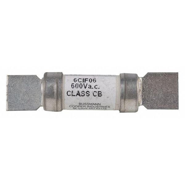 Eaton Bussmann Ceramic Fuse, CIF06 Series, Time-Delay, 6A, 600V AC, 200kA at 250V DC, 200kA at 600V AC - 6CIF06
