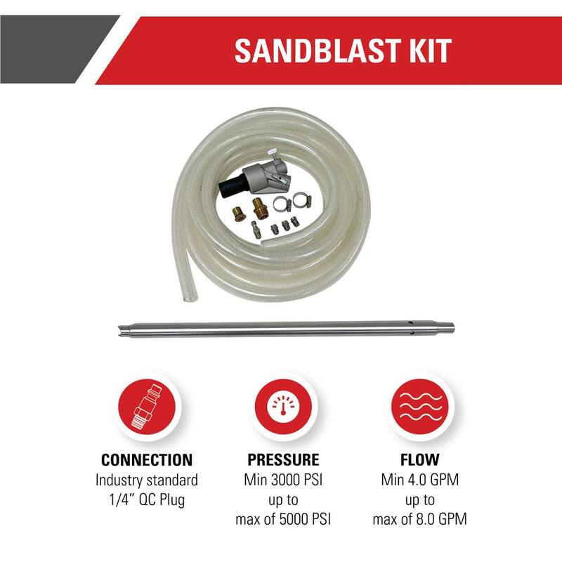 SIMPSON Wet Abrasive Industrial Grade Sandblast Kit for Gas Pressure Washers up to 5000 PSI 8.0 GPM - 80168