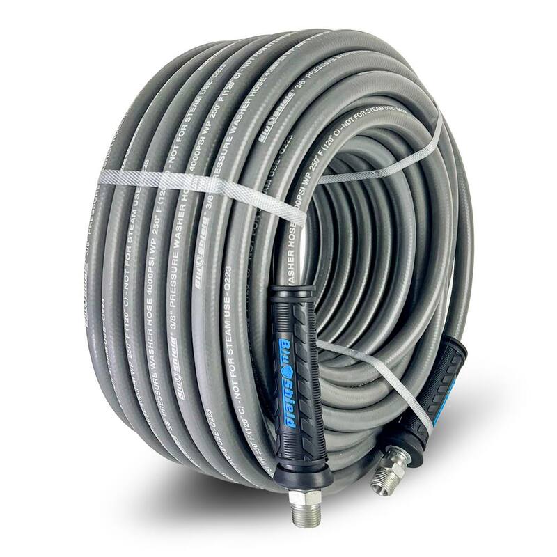 BLU SHIELD 3/8 in. x 100 ft. 4000 PSI Rubber Pressure Washer Hose, Non-Marking - PWSW38100