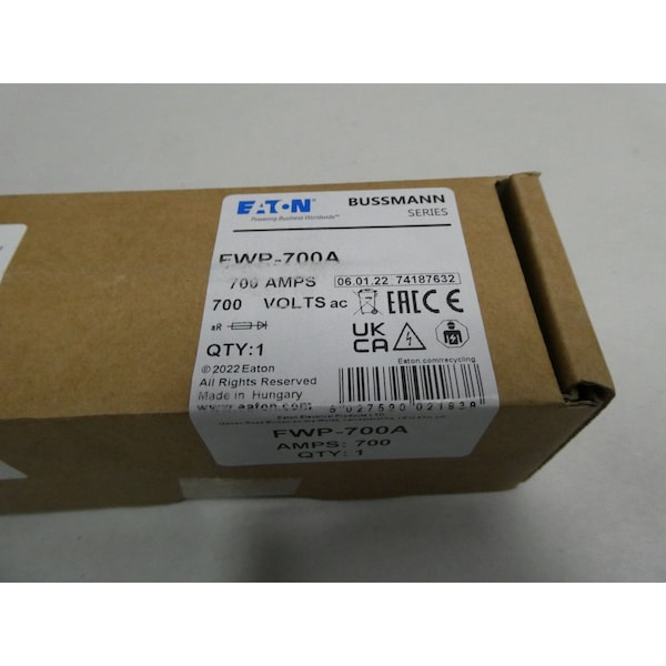 Eaton Automotive Fuse, FWP Series, 700A, 700V DC, Non-Indicating - FWP-700A