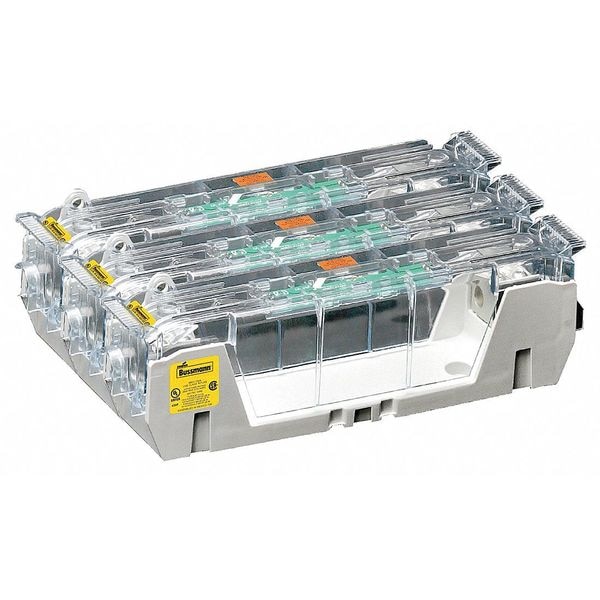 Eaton Bussmann Open Fuse Block, H; K5 UL Class, 3 Poles, 70 to 100A Amp Range, 600V AC/DC Volt Rating - HM60100-3CR