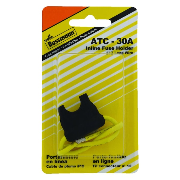 Eaton Bussmann Fuse Holder, 30A Amp Range, 32V AC/DC Volt Rating, Wire Leads, Blade Fuse Fuse Type - BP/HHD-RP