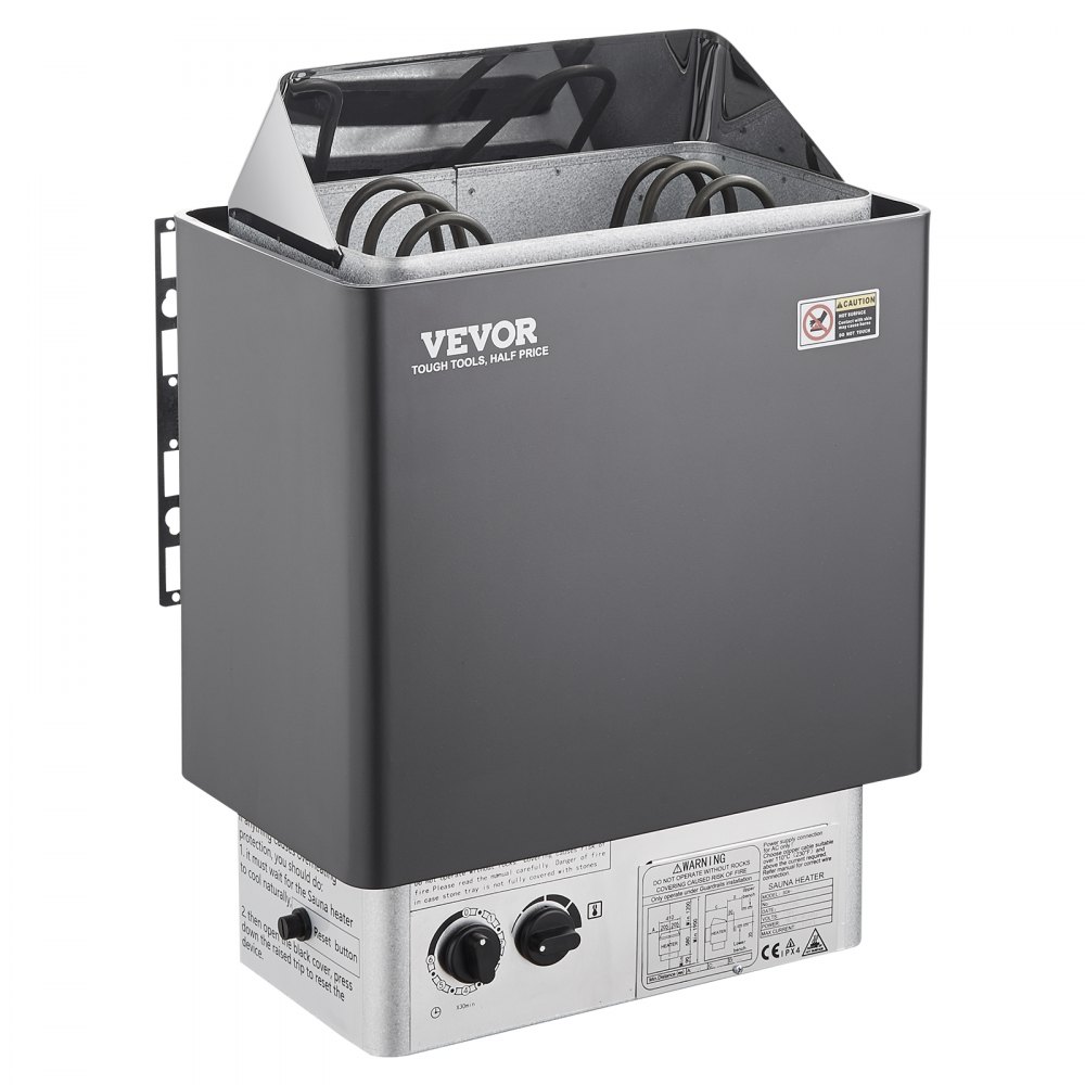 VEVOR Sauna Heater, 3KW 220V Electric Sauna Stove, Steam Bath Sauna Heater with Built-In Controls, 3h Timer and Adjustable Temp for Max. 70-141 Cubic Feet, Home Hotel Spa Shower Use, FCC Certification - DSSNLNK3KWRV1LG7ZV4