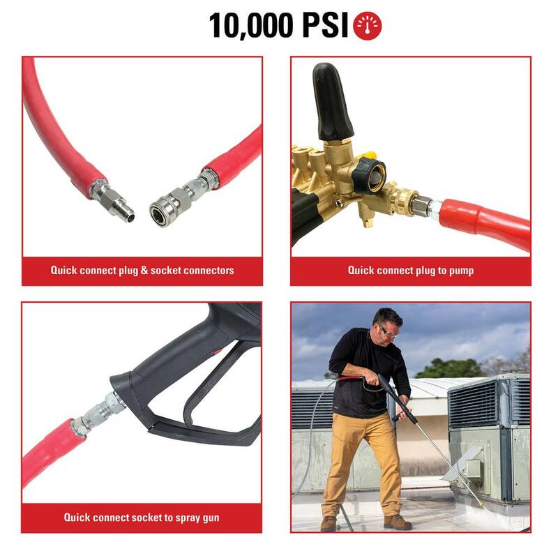 SIMPSON Wrapped Rubber 3/8 in. x 200 ft. Hose Attachment for 10,000 PSI Pressure Washers - 41189