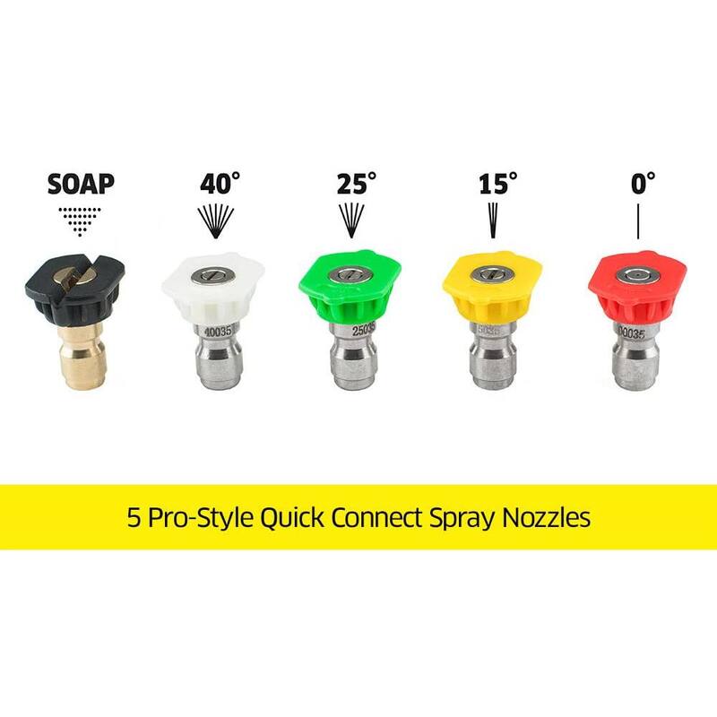 Karcher Universal 5-Piece Pressure Washer Nozzle Kit for Gas & Electric Power Pressure Washers - 4000 PSI - Quick-Connect - 8.641-031.0
