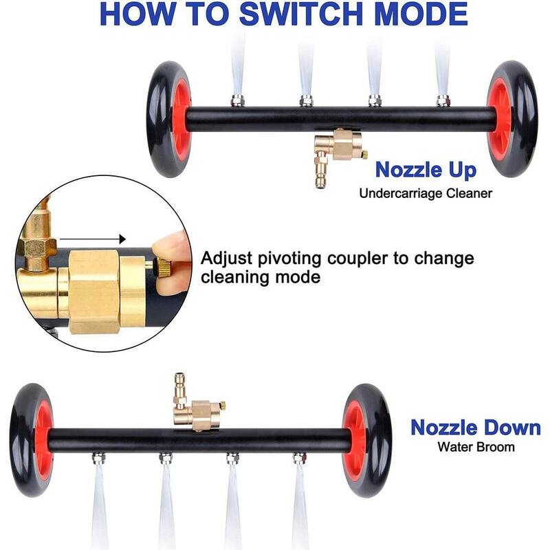 EVEAGE 16 in. Pressure Washer Water Broom for Cleaning Surfaces, female to Male - B89-KIWZ