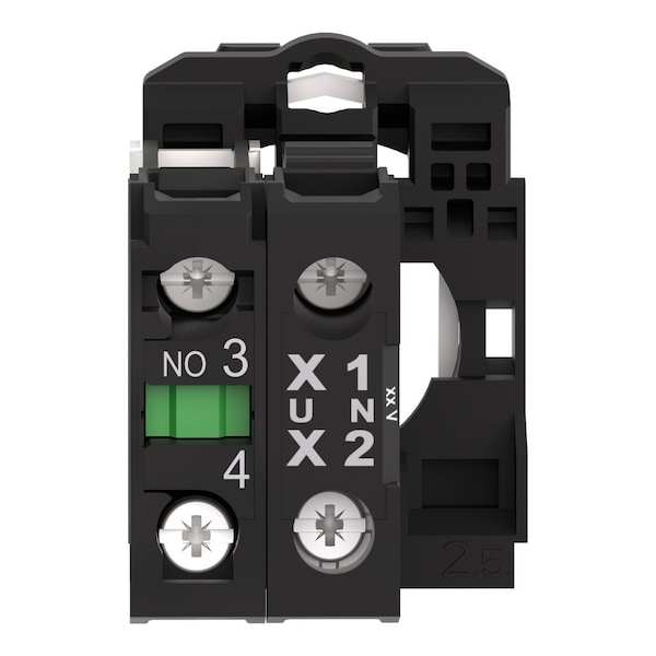 Bloque de contacto y módulo de luz Schneider Electric, 1NA, Blanco, 22mm - ZB5AW0G11