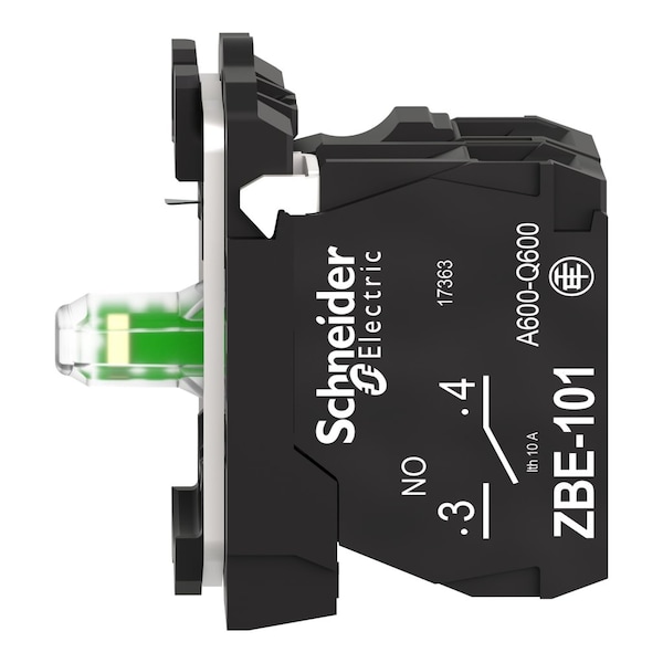Bloque de contacto y módulo de luz Schneider Electric, 1NA, Blanco, 22mm - ZB5AW0G11