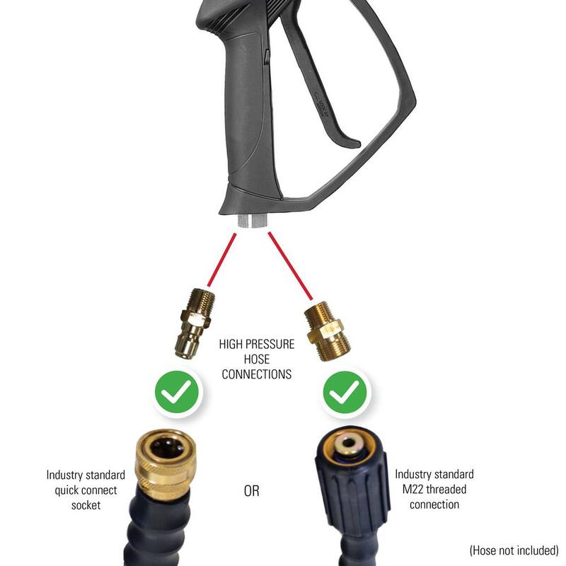SIMPSON Professional Spray Gun with 1/4 in. FNPT Outlet Connection for Hot Water Pressure Washers, M22 and QC Adapters Included - 80178