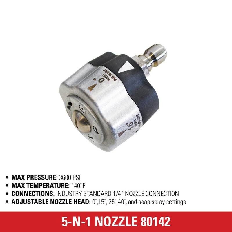 SIMPSON Universal 5-N-1 Nozzle with QC Connections for Cold Water 3600 PSI Pressure Washers - 80142