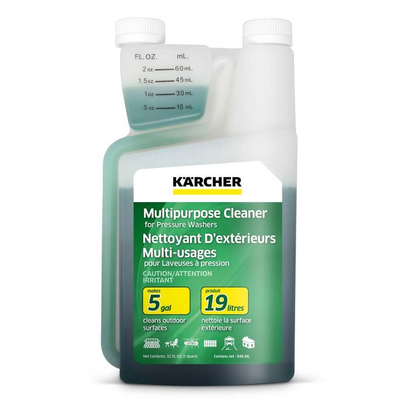 Karcher 1 qt. Multi-Purpose Pressure Washer Cleaning Detergent Soap Concentrate - Perfect for All Outdoor Surfaces - 9.558-145.0