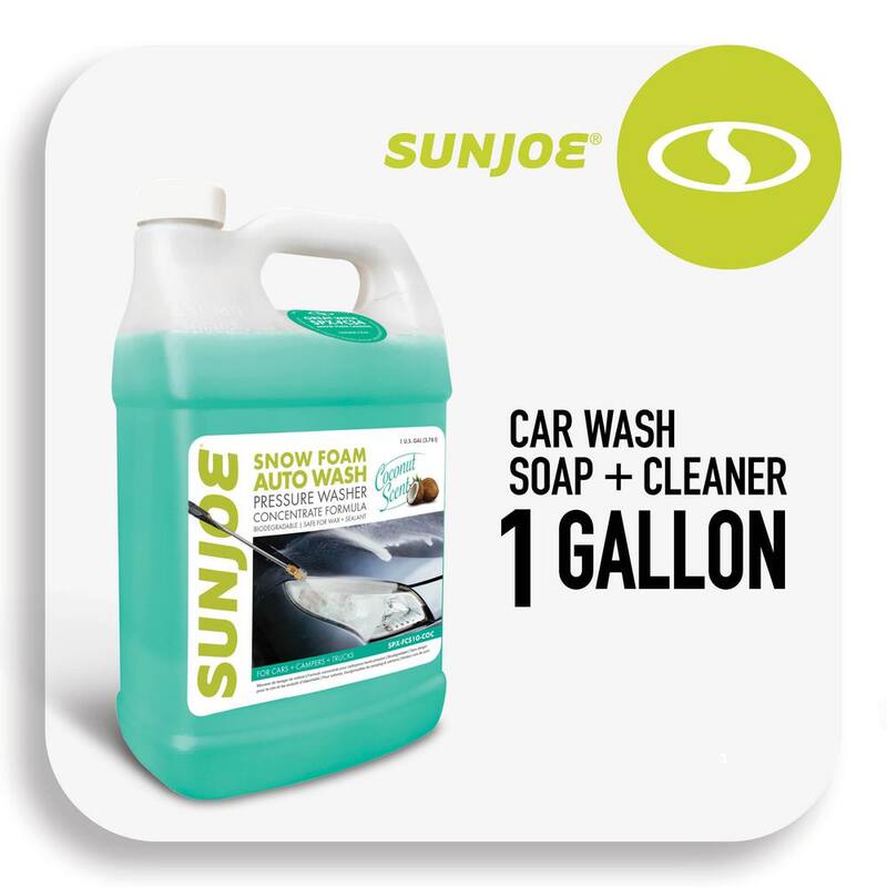 Sun Joe 1 Gal. Premium Snow Foam Pressure Washer Rated Car Wash Soap and Cleaner, Coconut - SPX-FCS1G-COC