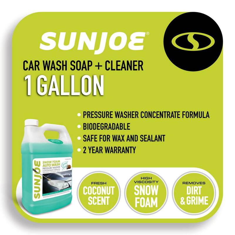 Sun Joe 1 Gal. Premium Snow Foam Pressure Washer Rated Car Wash Soap and Cleaner, Coconut - SPX-FCS1G-COC