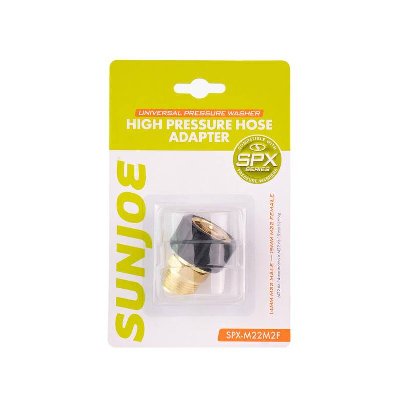 Sun Joe 14 mm M22 Male - 15mm M22 Female High Pressure Hose Adapter, Fits SPX Series Pressure Washers for Other Accessory Brands - SPX-M22M2F