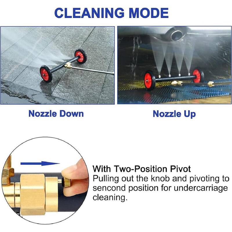 EVEAGE 16 in. 4000 PSI Pressure Washer Undercarriage Cleaner, w/Extension Wands, 4-Nozzles - QXJPJHH004-402