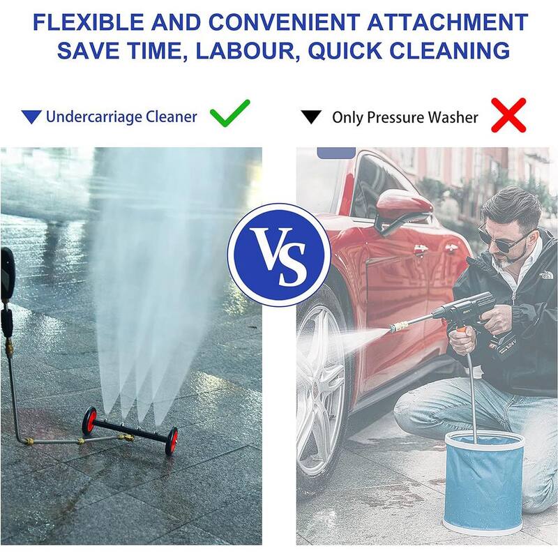 EVEAGE 16 in. 4000 PSI Pressure Washer Undercarriage Cleaner, w/Extension Wands, 4-Nozzles - QXJPJHH004-402
