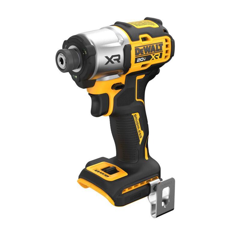 DEWALT 20-Volt Maximum XR Destornillador de impacto inalámbrico sin escobillas de 1/4 de pulgada y 3 velocidades (herramienta solamente) - DCF845B