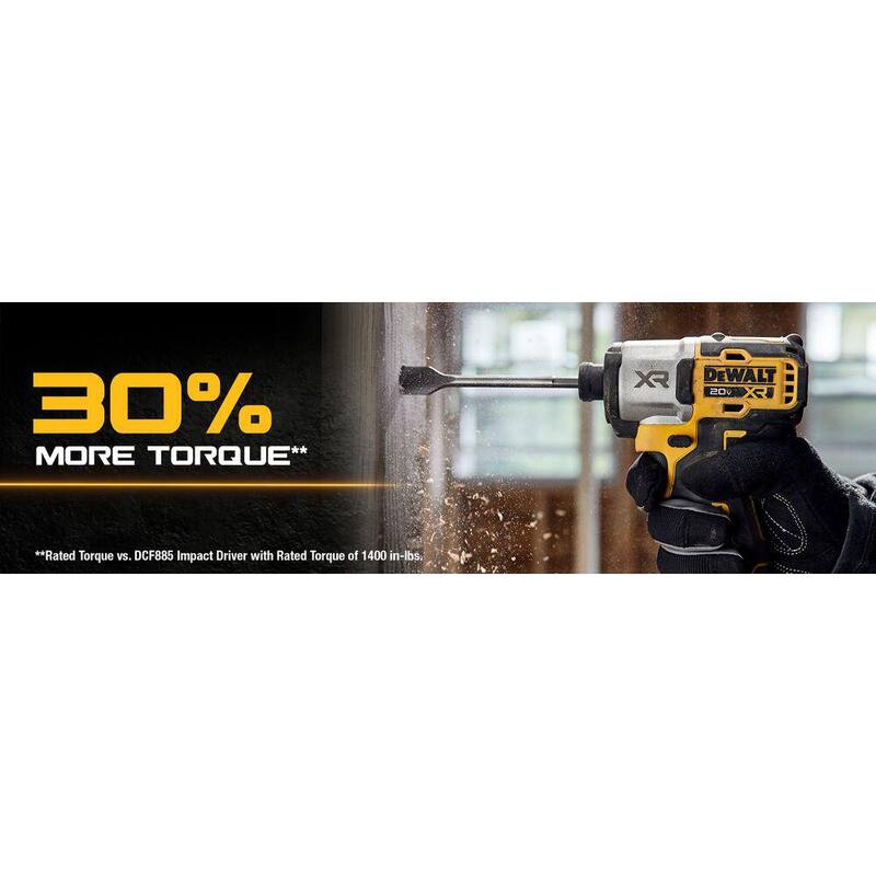DEWALT 20-Volt Maximum XR Destornillador de impacto inalámbrico sin escobillas de 1/4 de pulgada y 3 velocidades (herramienta solamente) - DCF845B