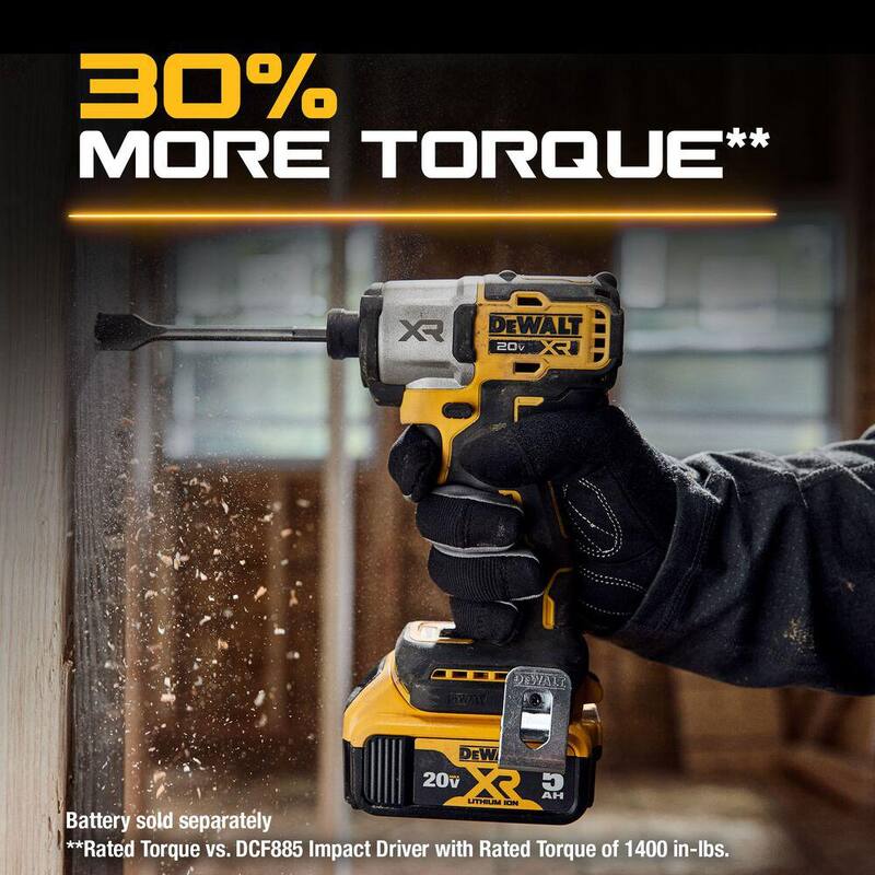 DEWALT 20-Volt Maximum XR Destornillador de impacto inalámbrico sin escobillas de 1/4 de pulgada y 3 velocidades (herramienta solamente) - DCF845B