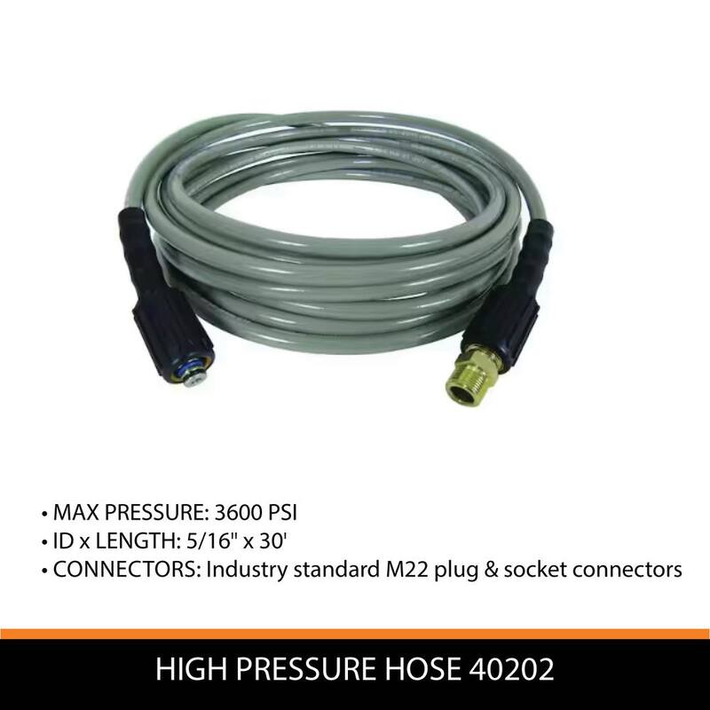 Powercare 5/16 in. x 30 ft. Replacement/Extension Hose for 3600 PSI Pressure Washers - 40202