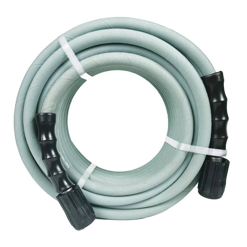 BLU SHIELD 1/4 in. x 100 ft. 3000 PSI Rubber Pressure Washer Hose, Non-Marking with M22 Fittings - PW14100-NM