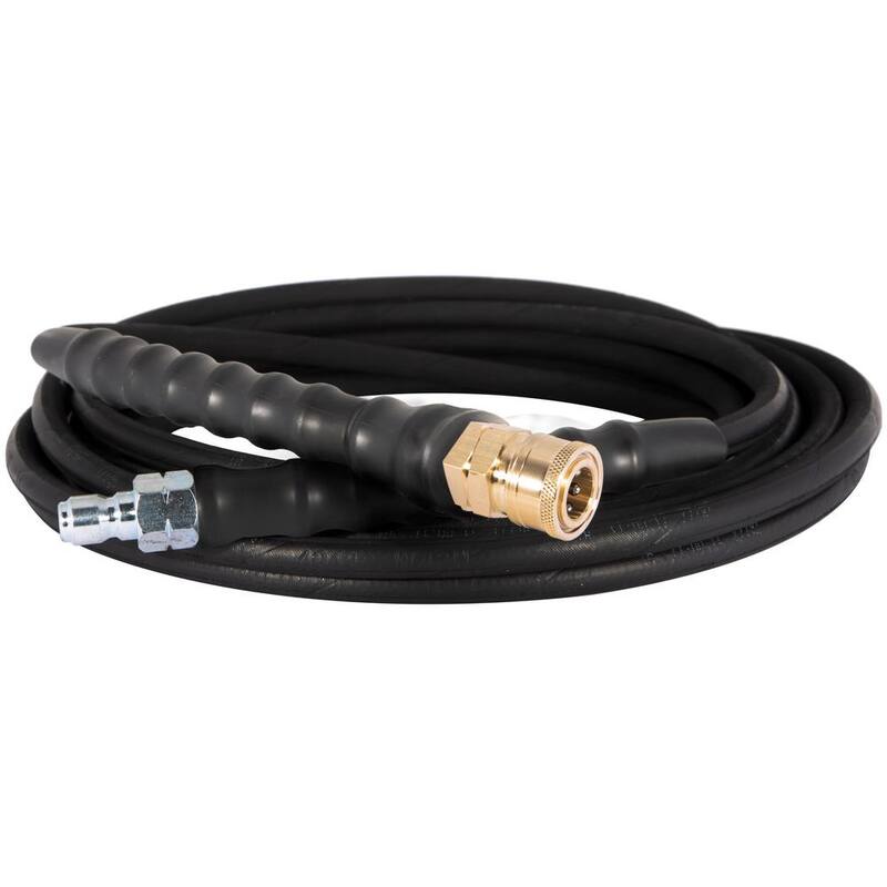 BE POWER EQUIPMENT 1/4 in. x 25 ft. 4,000 PSI Pressure Washer Hose High-Pressure Wire-Braided with Quick-Connects - 85.225.228