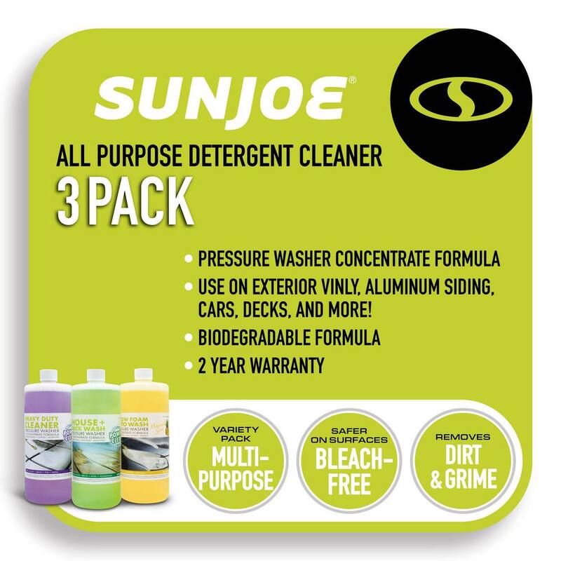 Sun Joe Pressure Washer Concentrate Trio with House and Deck Wash, Auto Foam and All Purpose Cleaner (3-Pack) - SPX-ASST3Q