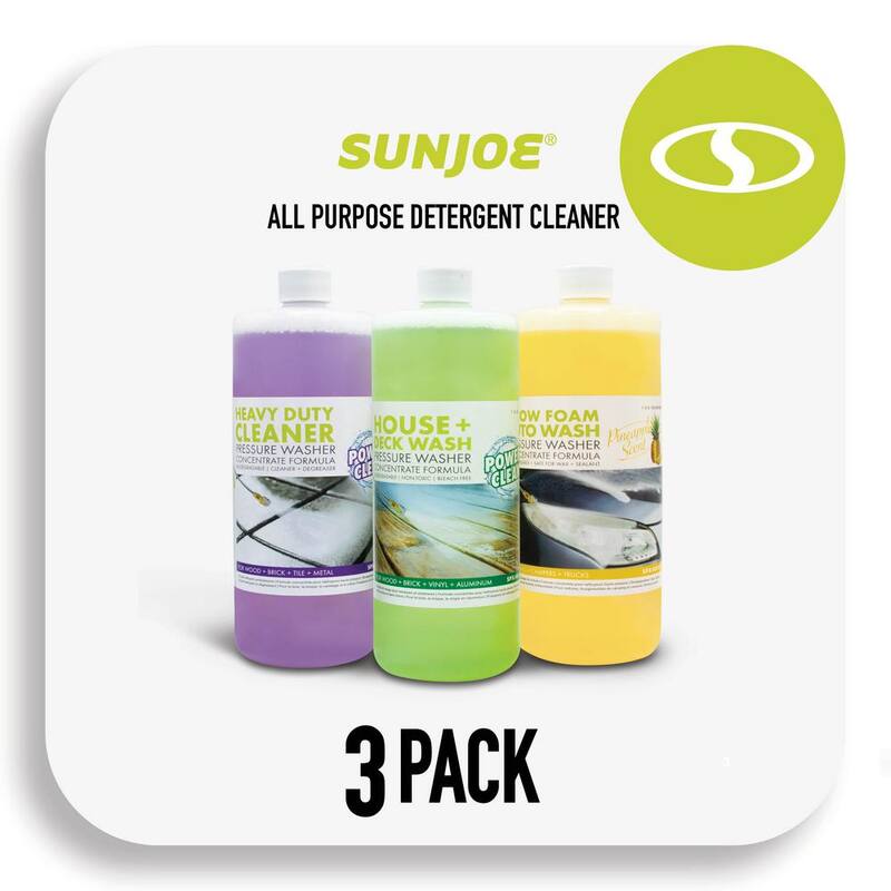 Sun Joe Pressure Washer Concentrate Trio with House and Deck Wash, Auto Foam and All Purpose Cleaner (3-Pack) - SPX-ASST3Q