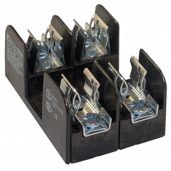 Mersen Open Fuse Block, R UL Class, 2 Poles, 0 to 30A Amp Range, 250V AC/DC Volt Rating - 20327R