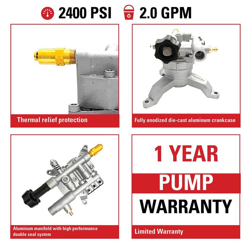 SIMPSON OEM Technologies Vertical Axial Cam Pump Kit 90025 for 2400 PSI at 2.0 GPM Pressure Washers - 90025
