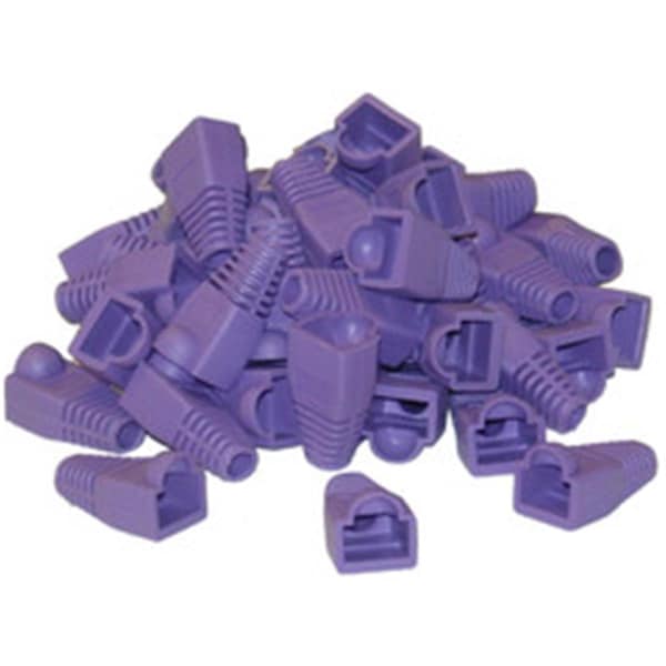 Cable Wholesale RJ45 Strain Relief Boots, Purple, 50PK - SR-8P8C-PU
