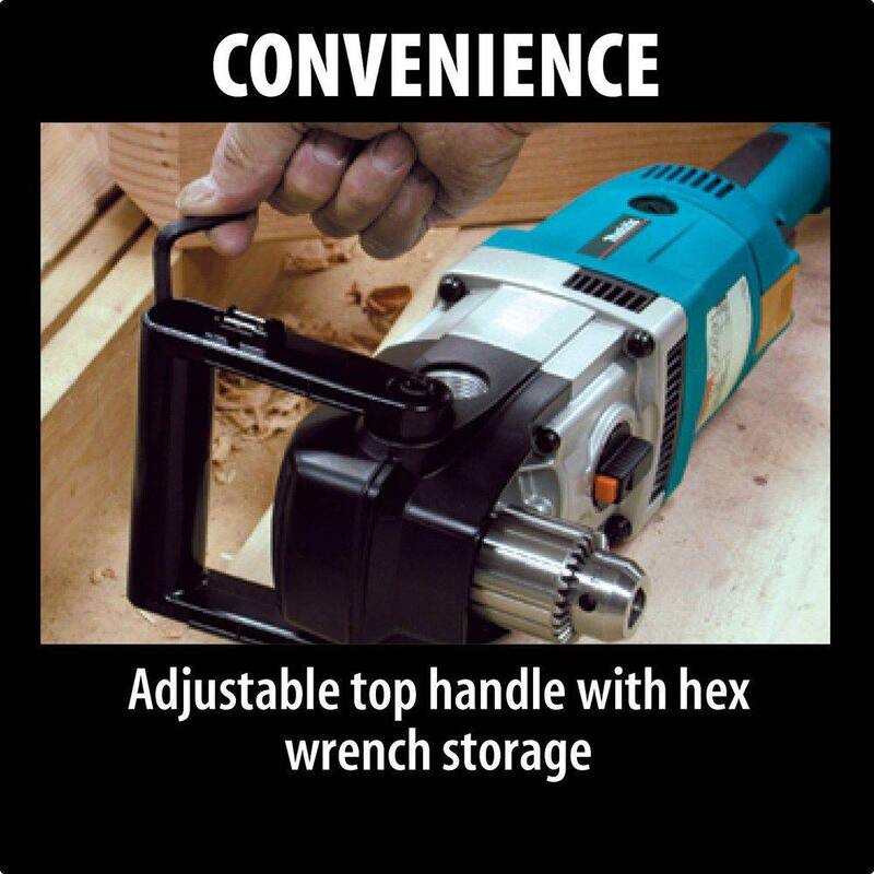 Taladro angular reversible de 2 velocidades de 1/2 pulgadas y 10 amperes Makita - DA4031