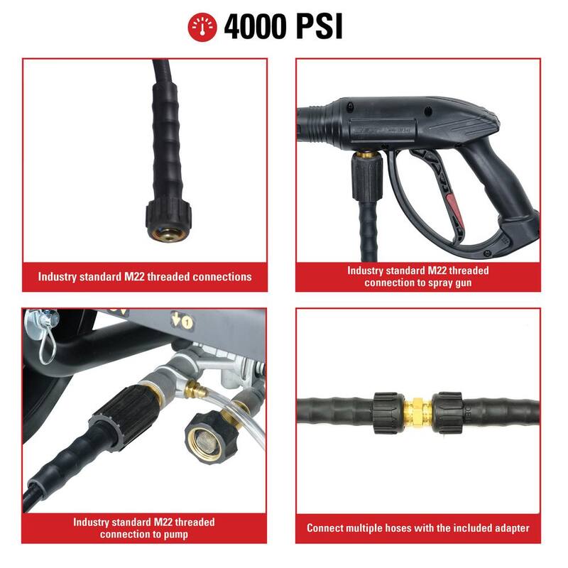 SIMPSON Santoprene 1/4 in. x 25 ft. Hose Attachment for 4000 PSI Pressure Washers - 41182