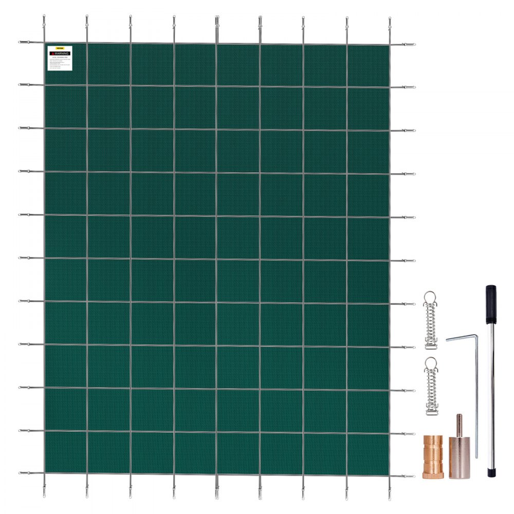 VEVOR Pool Safety Cover Fits 14x26ft Rectangle Inground Safety Pool Cover Green Mesh Solid Pool Safety Cover for Swimming Pool Winter Safety Cover - YYCM14X26YCCFXYCGV0