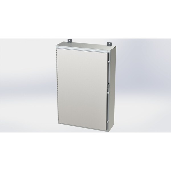 Saginaw Control & Engineering 316 Stainless Steel Electrical Enclosures, 36 in H, 8 in D, 24 in W, NEMA 4X, Hinged - SCE-36H2408SS6LP