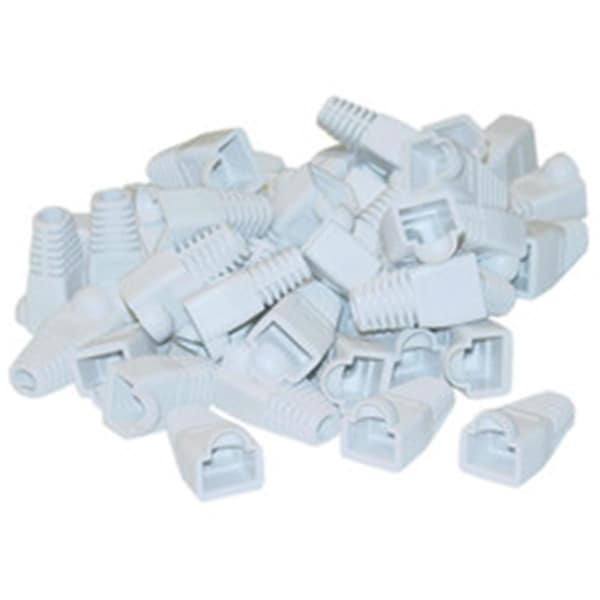 Cable Wholesale Cable Wholesale RJ45 Strain Relief Boots; White; 50 Pieces Per Bag - SR-8P8C-WH