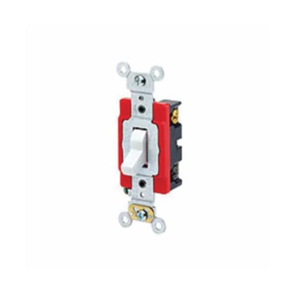 Interruptor de pared Leviton, de 3 vías, 120/277V, 20A, blanco, palanca - 1223-2W.