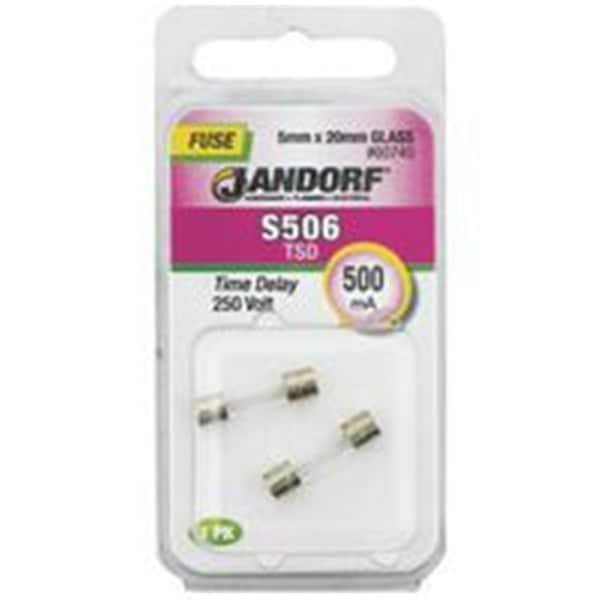 Jandorf Medium-Voltage Fuse, 500mA, Time-Delay, Cylindrical - 3399128
