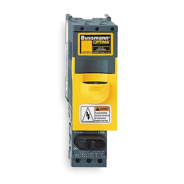 Eaton Bussmann Finger Safe Fuse Block, CC UL Class, 3 Poles, 0 to 30A Amp Range, 600V AC/DC Volt Rating - OPM-1038RSWC