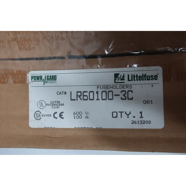 Littelfuse Fuse Holder, LR Series, R UL Class - LR60100-3C