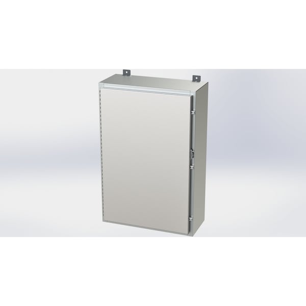 Saginaw Control & Engineering 316 Stainless Steel Electrical Enclosures, 36 in H, 10 in D, 24 in W, NEMA 4X, Hinged - SCE-36H2410SS6LP