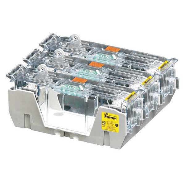 Eaton Bussmann Open Fuse Block, H; K5 UL Class, 3 Poles, 110 to 200A Amp Range, 250V AC/DC Volt Rating - HM25200-3CR