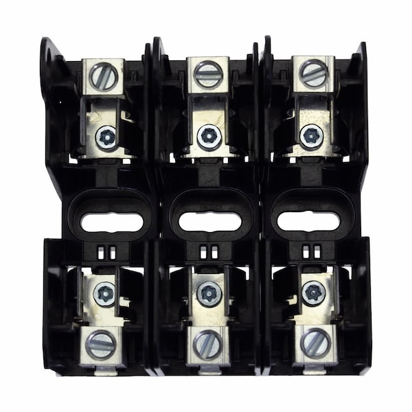 Eaton Bussmann Finger Safe Fuse Block, J UL Class, 3 Poles, 0 to 30A Amp Range, 600V AC/DC Volt Rating - JM60030-3CR